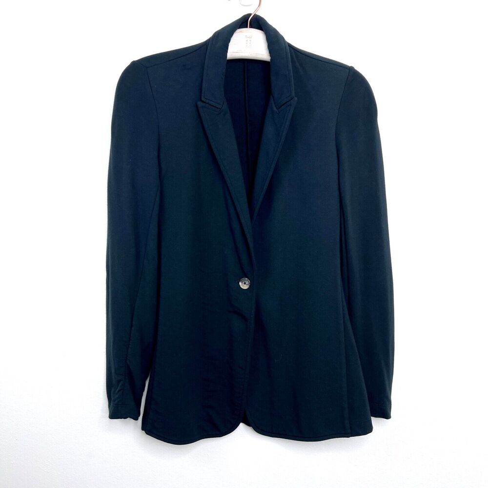 Theory Womens Single Button Modal Blazer Jacket Size Small Black
